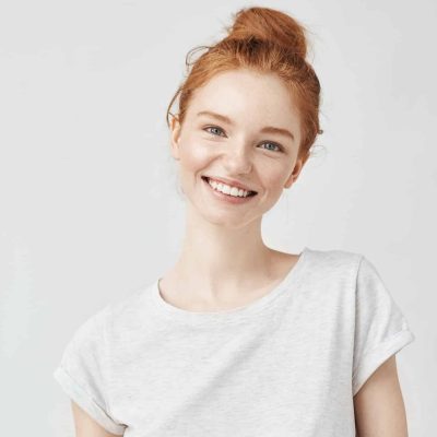 Ginger girl smiling